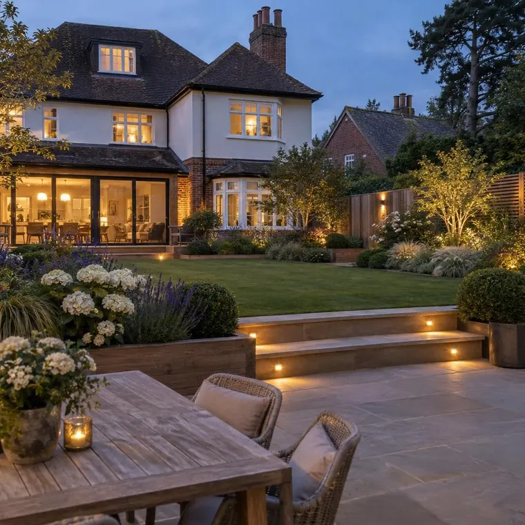 Garden makeover on a larger detached house